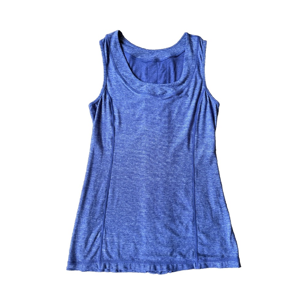 Lululemon Blue Ruffle Back Tank‎ Top Womens Size S Approx No Tag Yoga Activewear